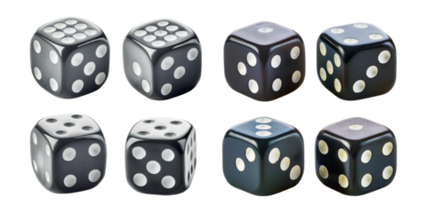 Various Dice on a Dark Background for Gaming and Probability Themes