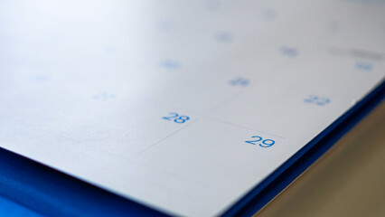 calendar page date background business planning appointment meeting concept