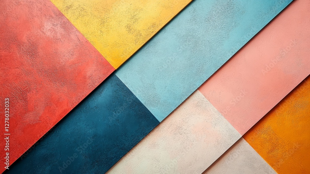 Aufkleber colored geometric diagonal rectangles create an appealing abstract composition pattern