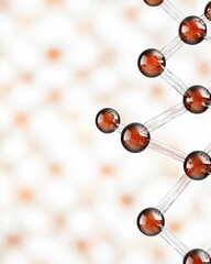 Obraz premium Abstract Molecular Structure with Brown Atoms in Scientific 3D Visualization