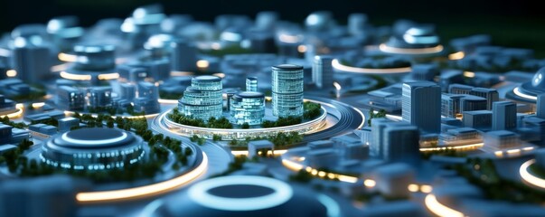 Obraz premium A futuristic city growing from an entrepreneur s investment portfolio
