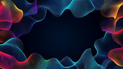 Fototapeta premium Abstract Colorful Waves Frame Design