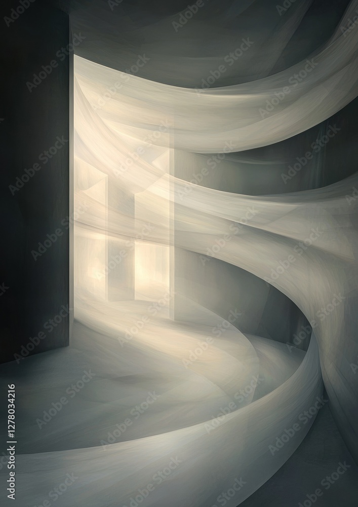 Aufkleber abstract digital art piece that appears to be a tunnel or a tunnel-like structure. the background is