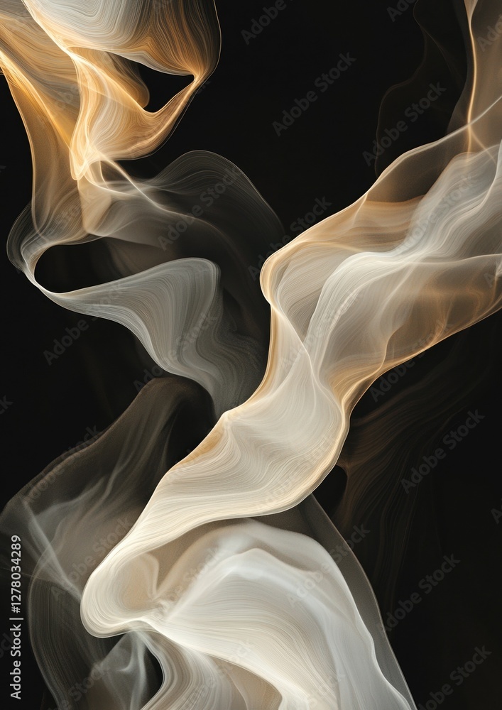 Aufkleber abstract digital art piece that appears to be made up of wavy lines and curves. the lines are in dif