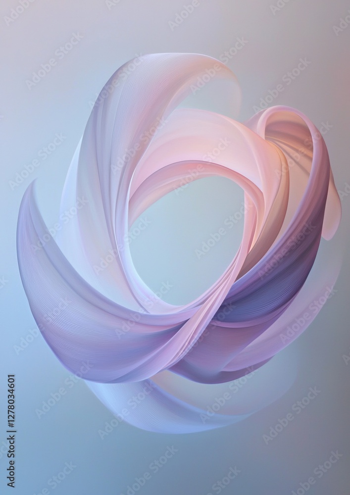 Poster abstract digital art piece that appears to be made up of multiple layers of different shades of pink