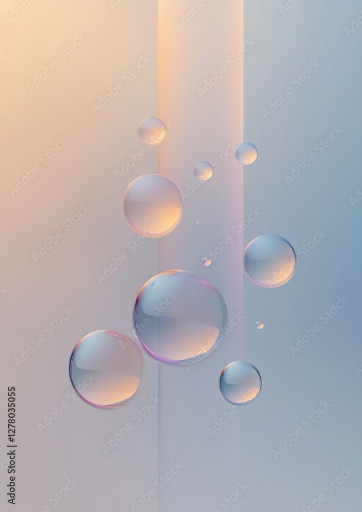 Aufkleber abstract digital art piece with a gradient background. the background is a gradient of light blue an