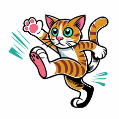 Illustration of a walking cat