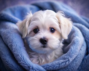 a cute Maltese breed puppy generative ai
