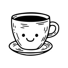 coffee cup with smiley face vector illustration