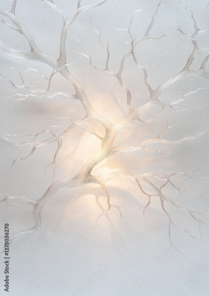 Poster digital art piece that appears to be a sculpture of a tree. the tree is made up of multiple branches