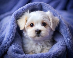 a cute Maltese breed puppy generative ai