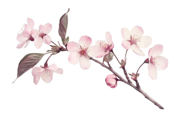 Fototapeta premium PNG Cherry blossom branch illustration delicate flower.