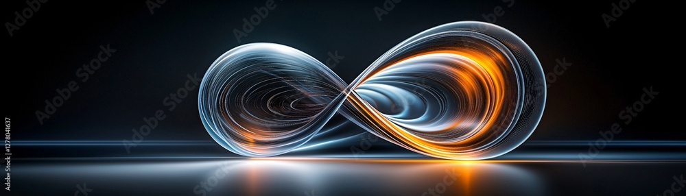 Aufkleber digital fractal art, infinite recursion, mesmerizing spirals, deep mathematical beauty, glowing neon