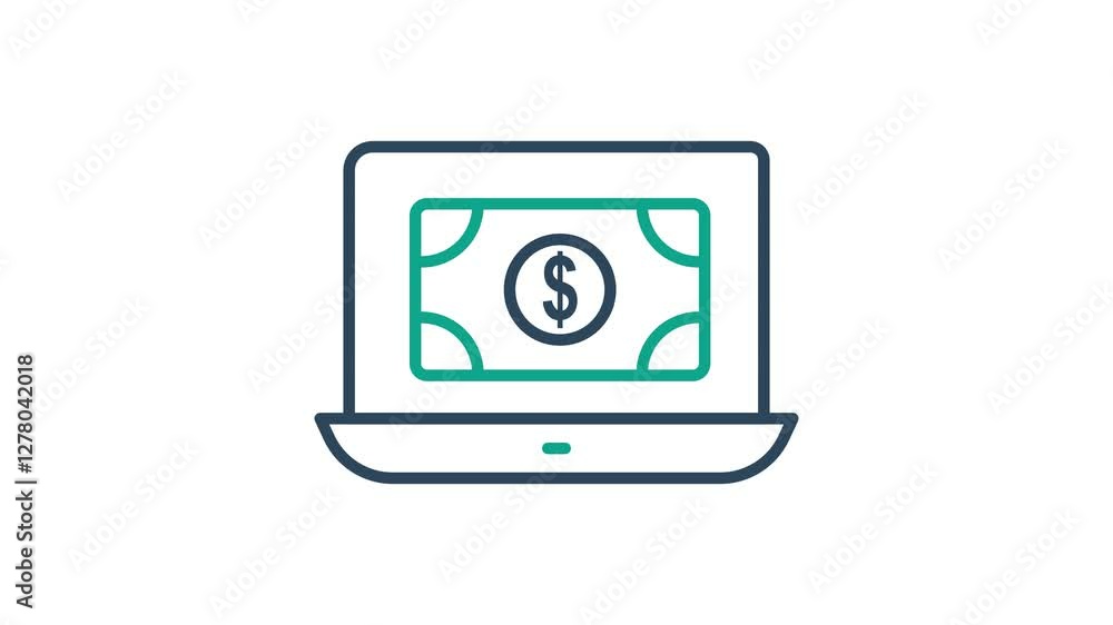 Poster online payment animated icon. animated icon related to bill and payment. suitable for user interface