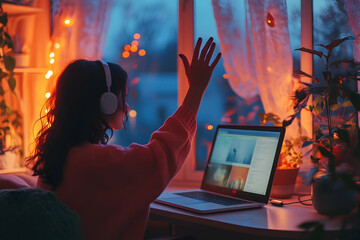 young woman with laptop