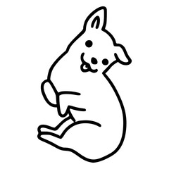 a black and white hand drawn of an adorable puppy in outline cartoon style