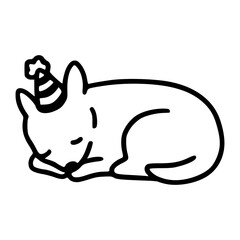 a black and white hand drawn of an adorable puppy in outline cartoon style