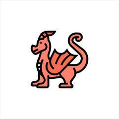red dragon on white background