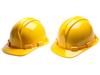 Yellow helmet, a Set of safety hat collections isolated