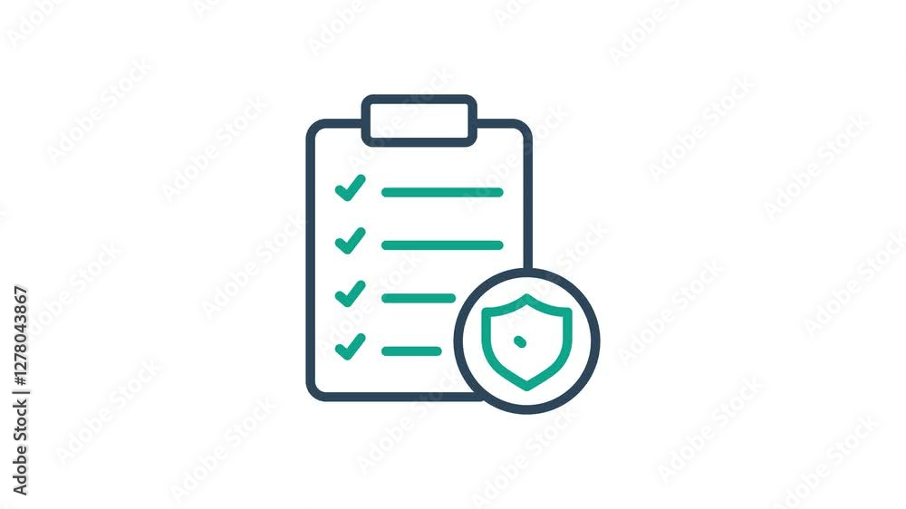 Poster insurance policy animated icon. animated icon related to bill and payment. suitable for user interfa