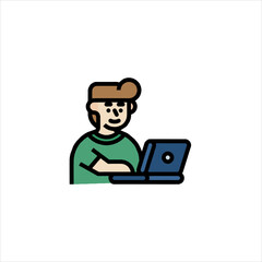 man with laptop