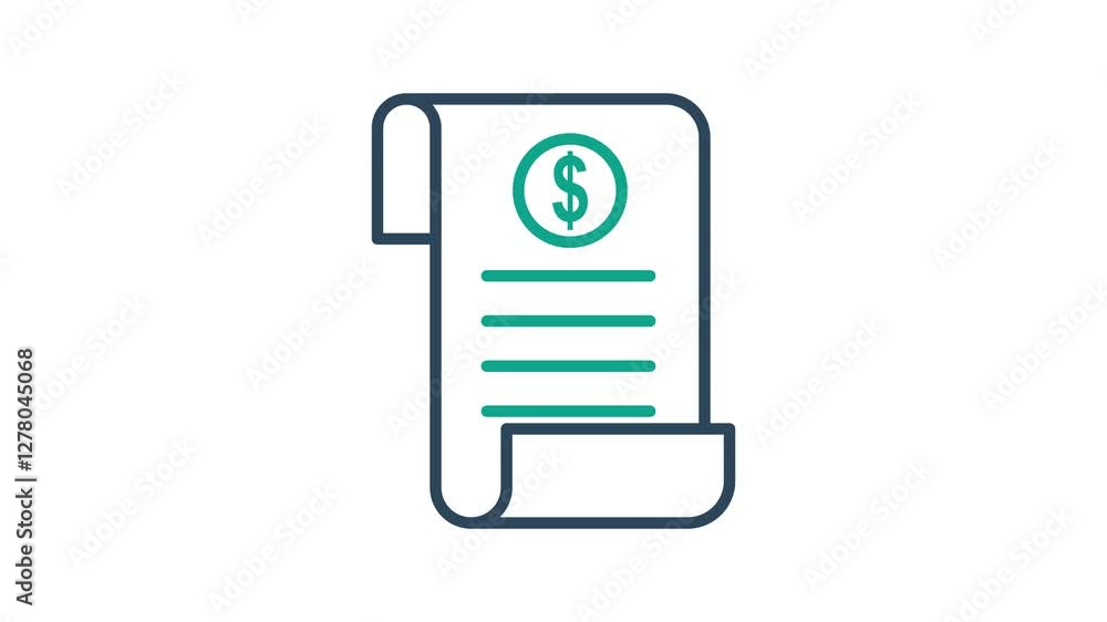 Poster receipt animated icon. animated icon related to bill and payment. suitable for user interface, provi