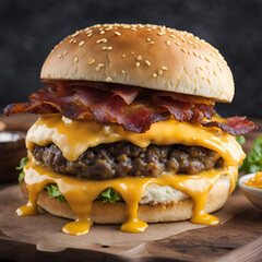 hamburger on a plate