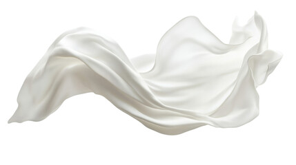 Soft white cloth waving isolated on transparent background for graphic design or wallpaper.	
