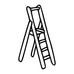 a black and white drawing of a home ladder outline