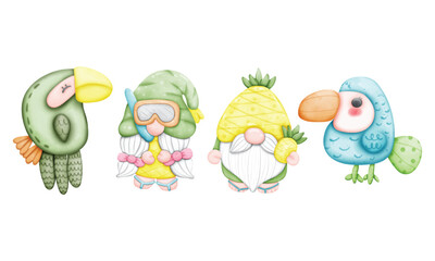 Set of cute summer elements.