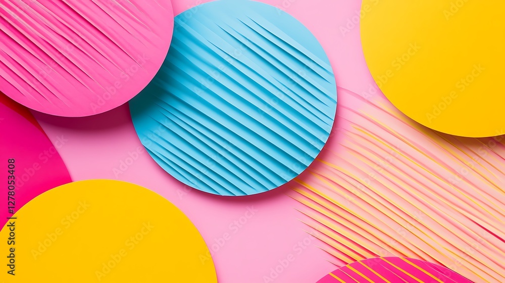 Poster abstract colorful circles and lines pattern design