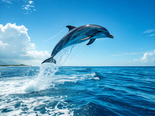 Fototapeta premium dolphin jumping out of water