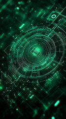 Obraz premium Abstract tech design: futuristic circuits, glowing lines, data flow, information age, hi-tech, cybernetic aesthetics, digital network.
