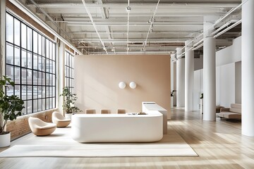 Fototapeta premium Modern minimalist office reception area