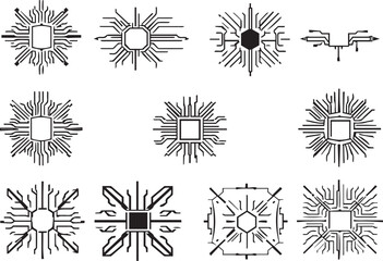 Set of elements for flat design, patterns, ornaments, mandalas. Hand drawn vector illustration