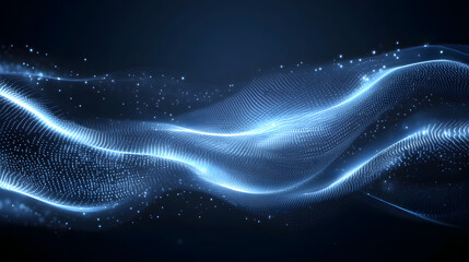 Futuristic Glowing Blue Particle Wave Background