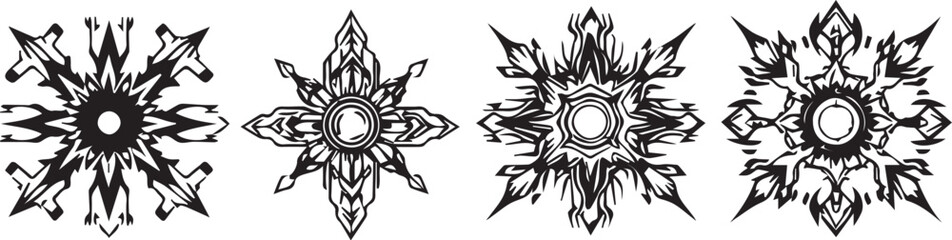 Fototapeta premium Set of elements for flat design, patterns, ornaments, mandalas. Hand drawn vector illustration