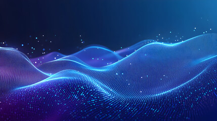 Abstract Blue Digital Waveform Background