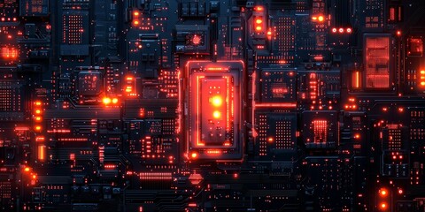 Obraz premium Quantum Circuit for Shor's Algorithm: Infographic Overview