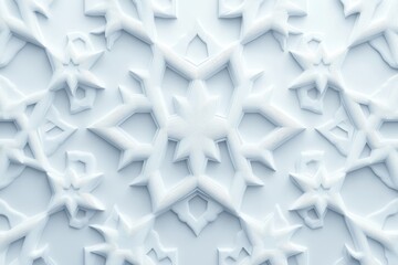 Fototapeta premium 3D Eid Star Pattern Isolated and White Background