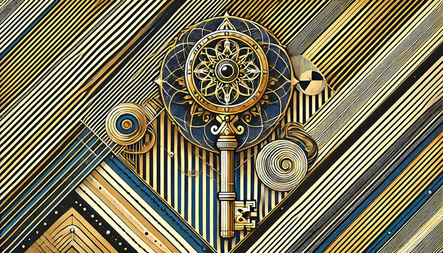 Art Deco Key and Lines