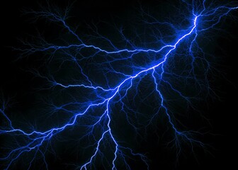 Obraz premium Lightning strike on black background