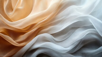 Obraz premium The flowy and sheer fabric with gradient orange and white