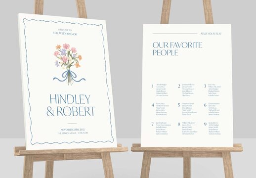Wedding Welcome Sign & Seating Chart Template