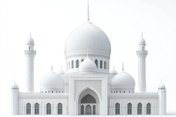 Fototapeta premium 3D Mosque Dome Decor Isolated and White Background