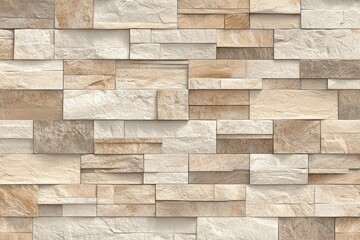 Obraz premium Beige and cream stone wall textured background with natural patterns