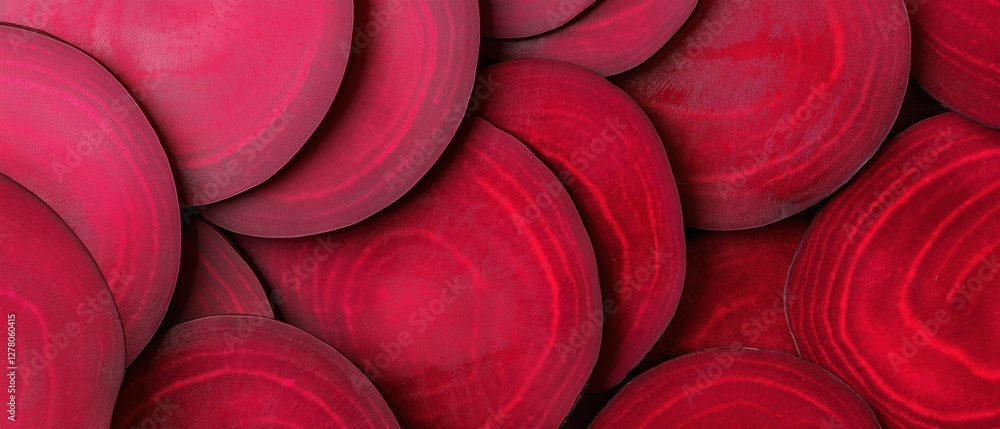 Poster close-up of a group of red circles. the circles are arranged in a random pattern, with some overlapp