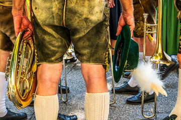 typical music instrument of a bavarian brass band