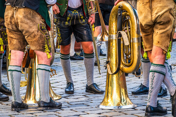 typical music instrument of a bavarian brass band