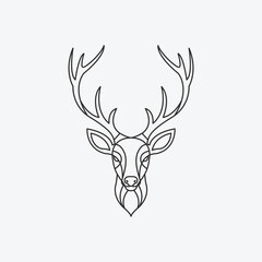 deer head illustration logo line art style.